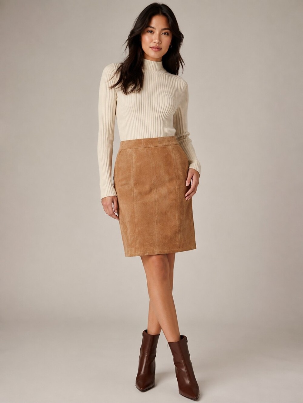 ❤️ VINTAGE 90'S GLOBAL IDENTITY G-III LEATHER SUEDE PENCIL SKIRT